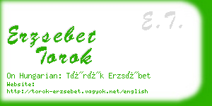 erzsebet torok business card